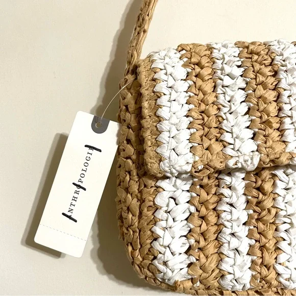 Anthropologie Striped Raffia Shoulder Bag - Picture 4 of 12